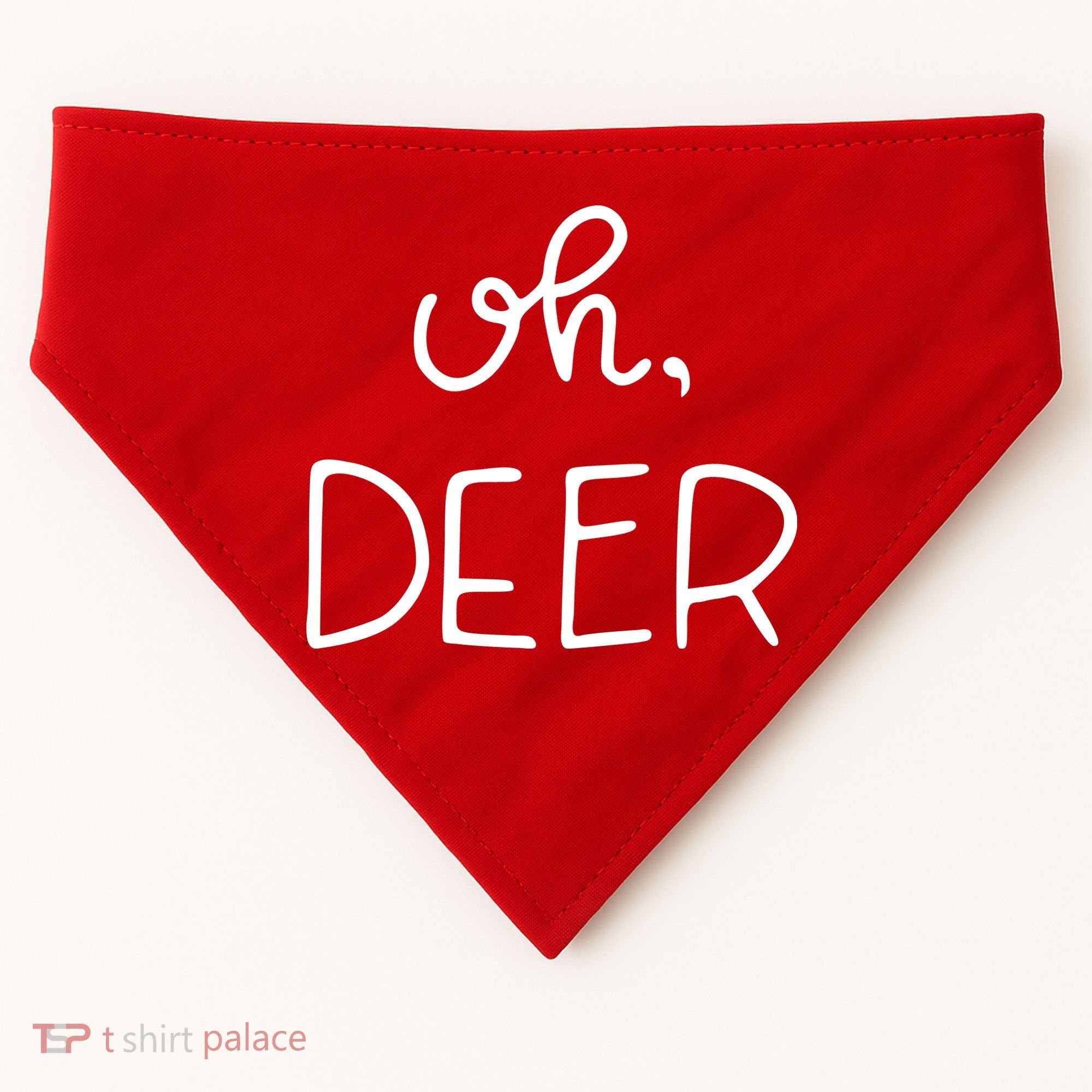 Oh Deer Christmas Cute Christmas USA-Made Doggie Bandana