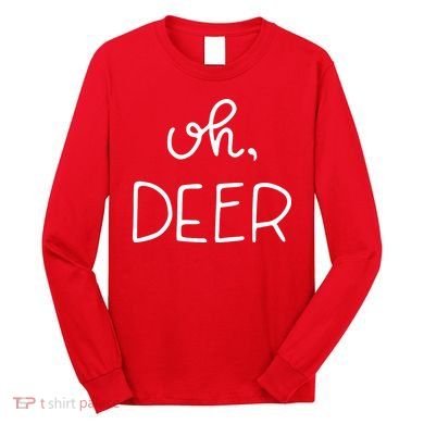 Oh Deer Christmas Cute Christmas Long Sleeve Shirt