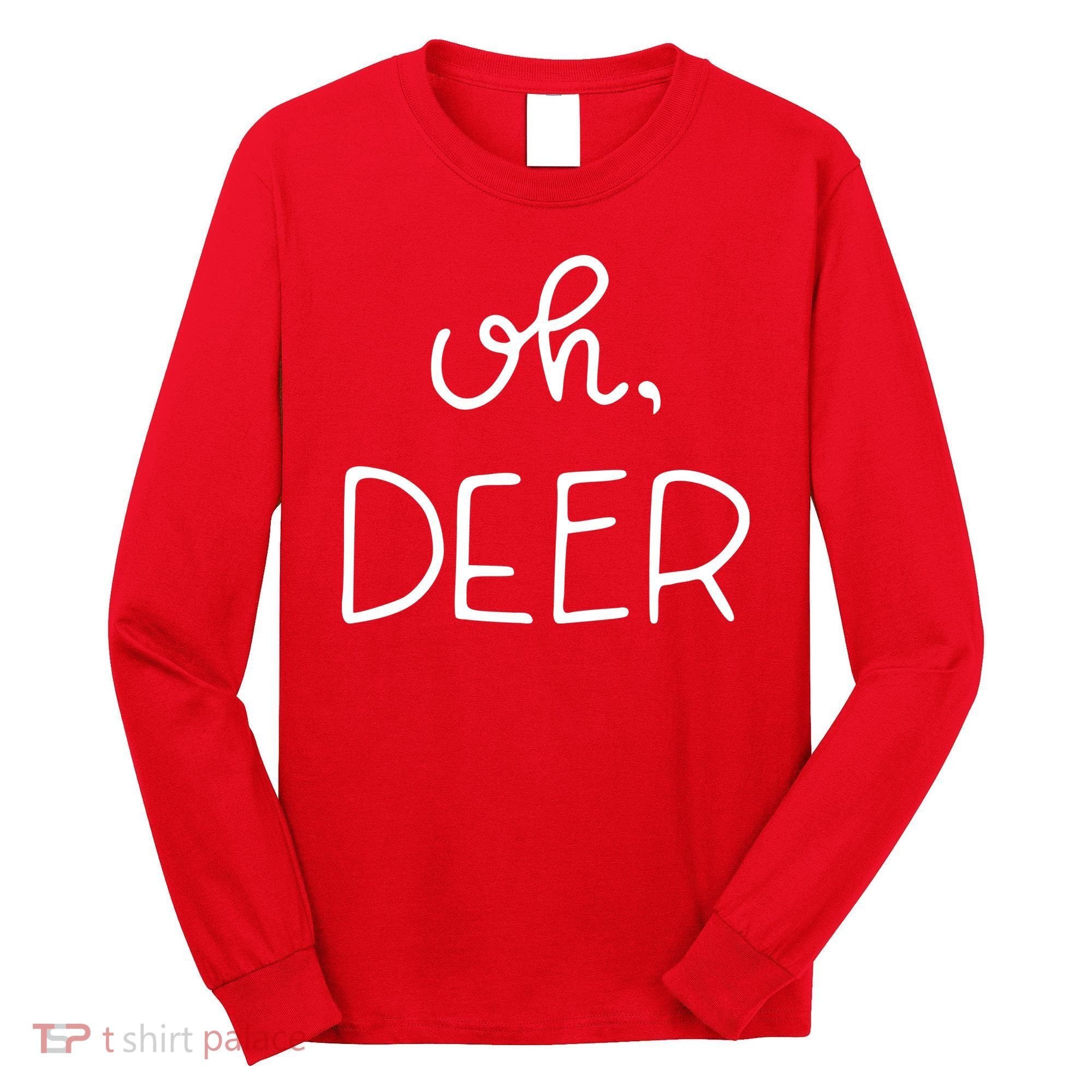 Oh Deer Christmas Cute Christmas Long Sleeve Shirt