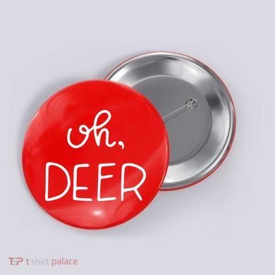 Oh Deer Christmas Cute Christmas Button