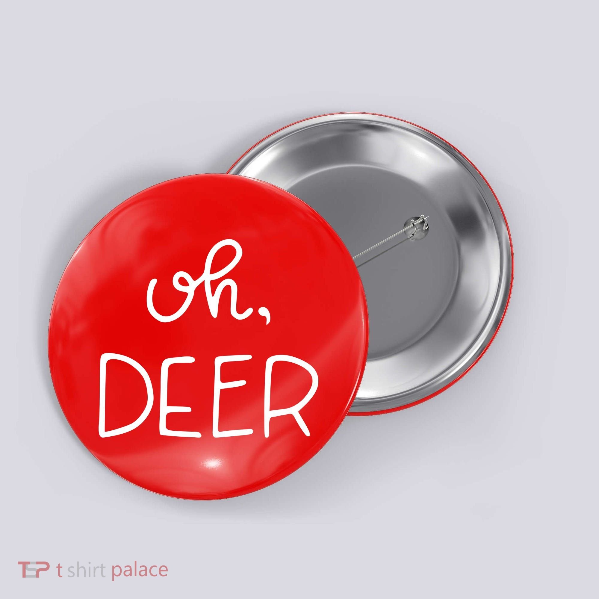 Oh Deer Christmas Cute Christmas Button