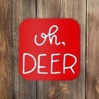 Oh Deer Christmas Cute Christmas Coaster thumb 0