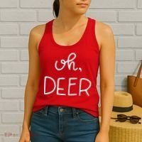 Oh Deer Christmas Cute Christmas Women's Tank Top thumb 2