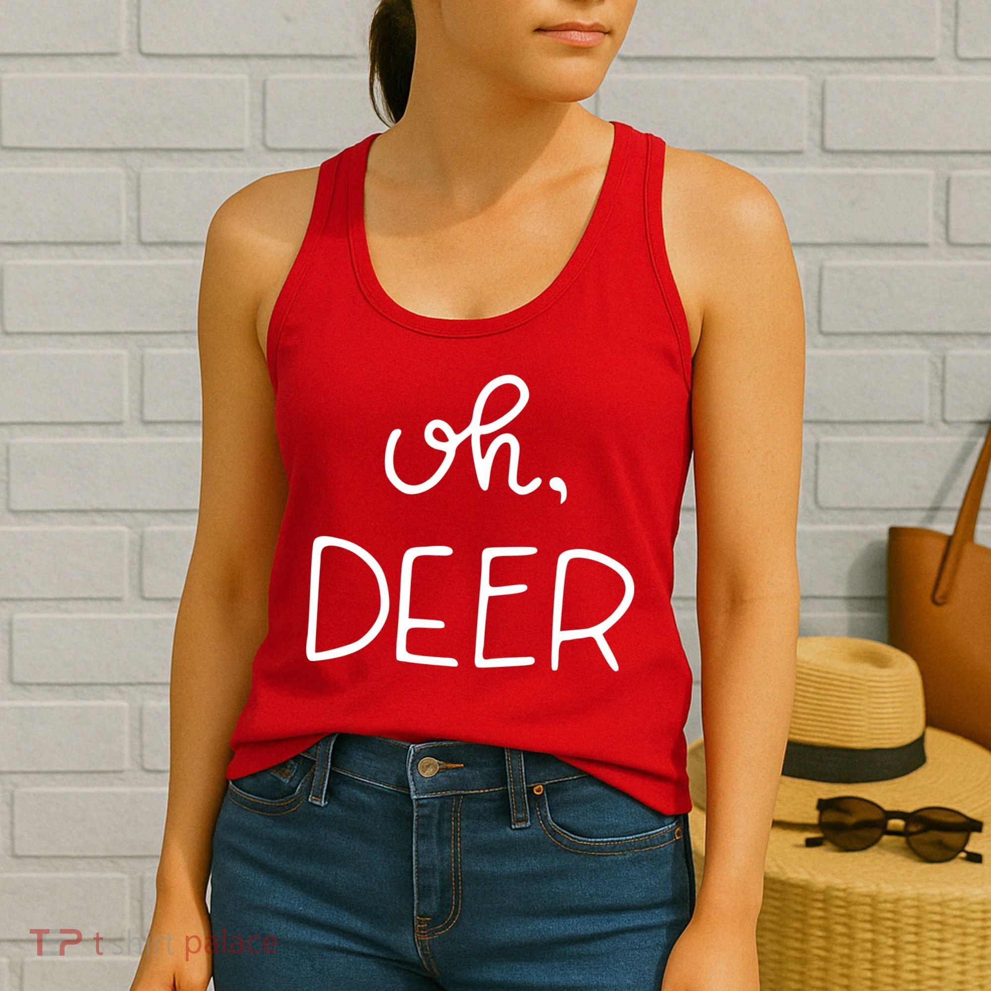 Oh Deer Christmas Cute Christmas Women's Tank Top
