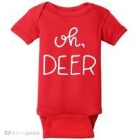 Oh Deer Christmas Cute Christmas Baby Bodysuit thumb 0