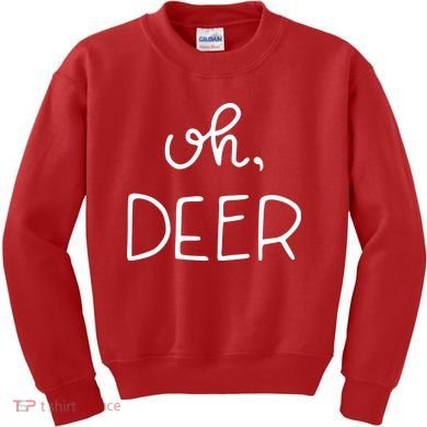 Oh Deer Christmas Cute Christmas Kids Sweatshirt