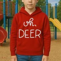 Oh Deer Christmas Cute Christmas Kids Hoodie thumb 2