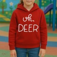 Oh Deer Christmas Cute Christmas Kids Hoodie thumb 3