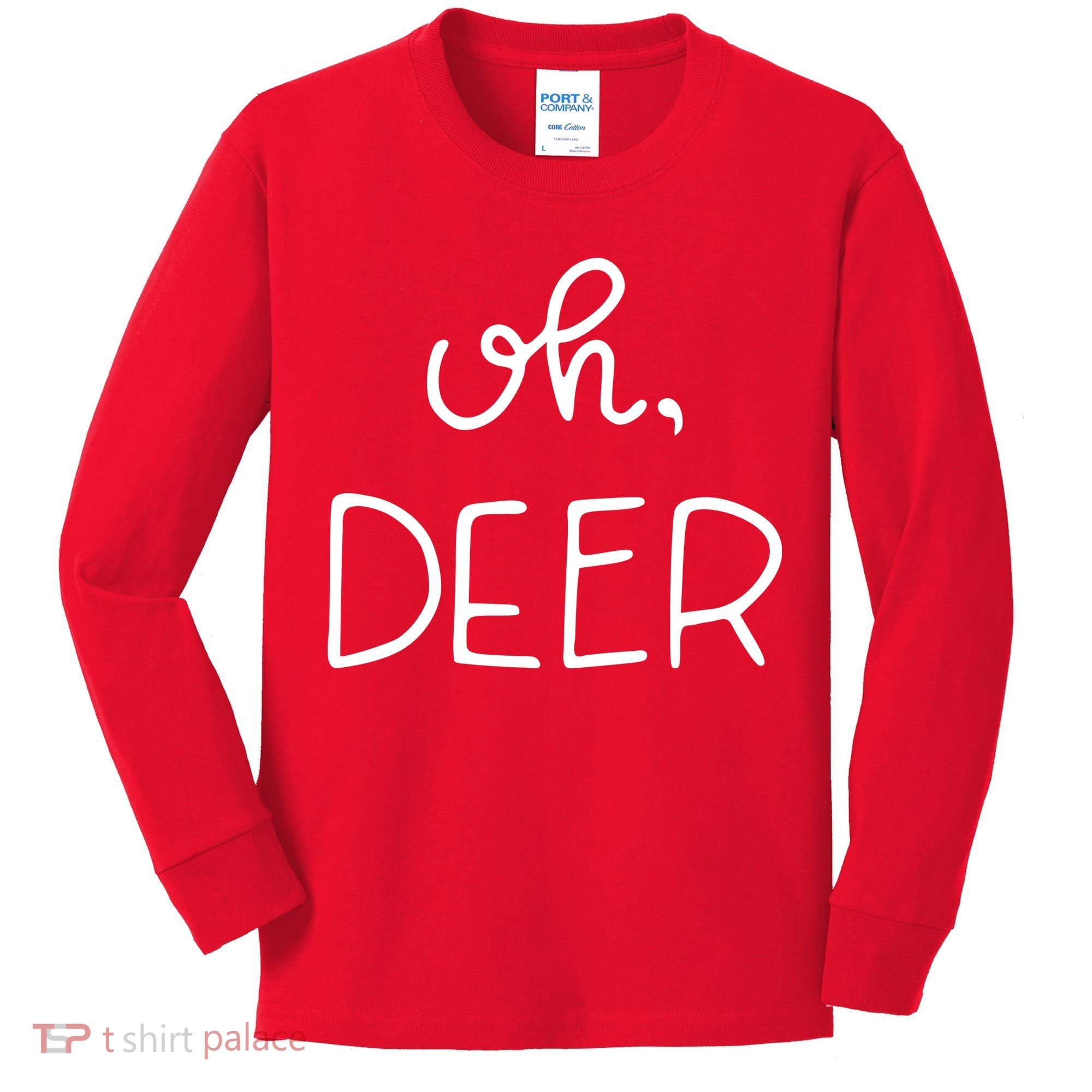 Oh Deer Christmas Cute Christmas Kids Long Sleeve Shirt