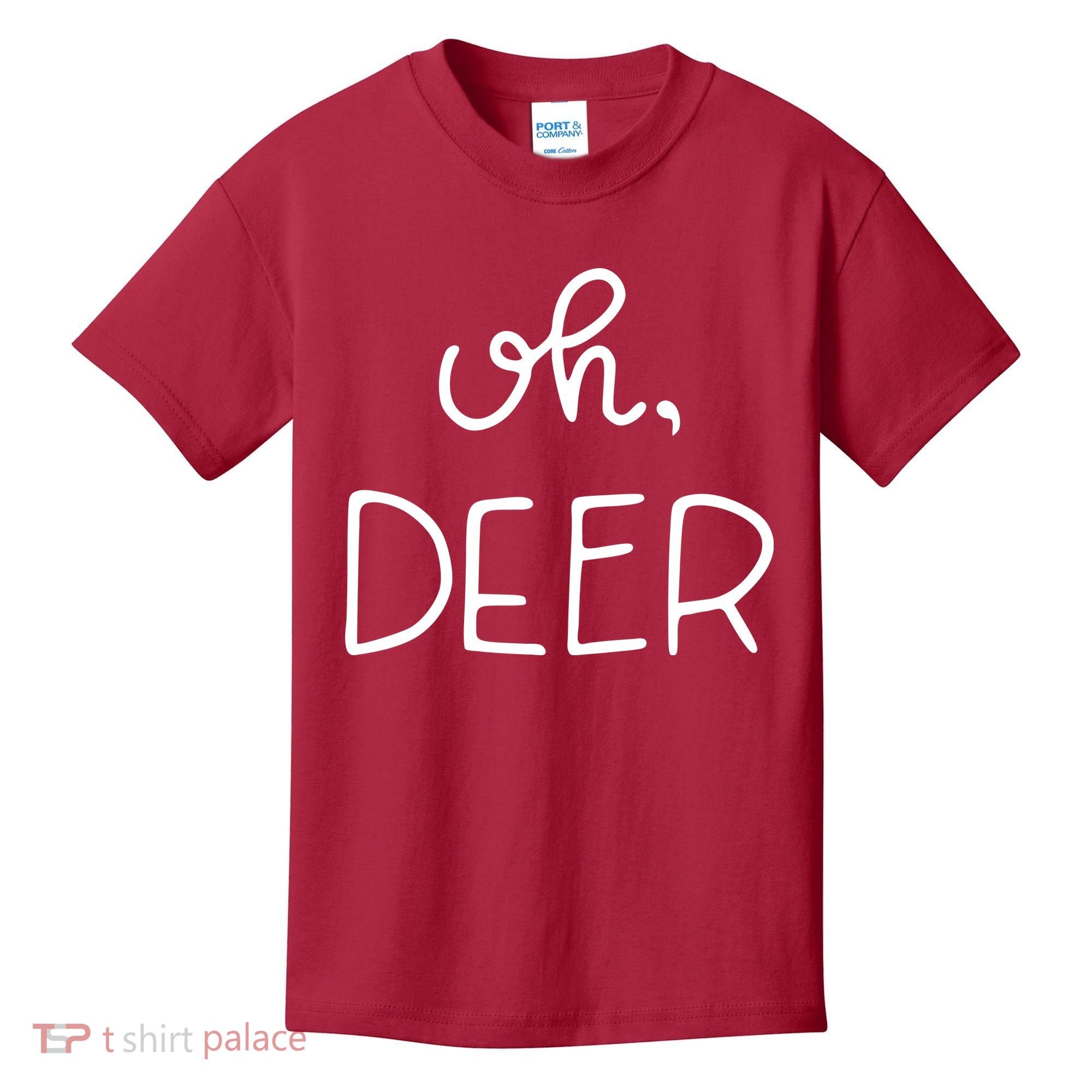 Oh Deer Christmas Cute Christmas Kids T-Shirt