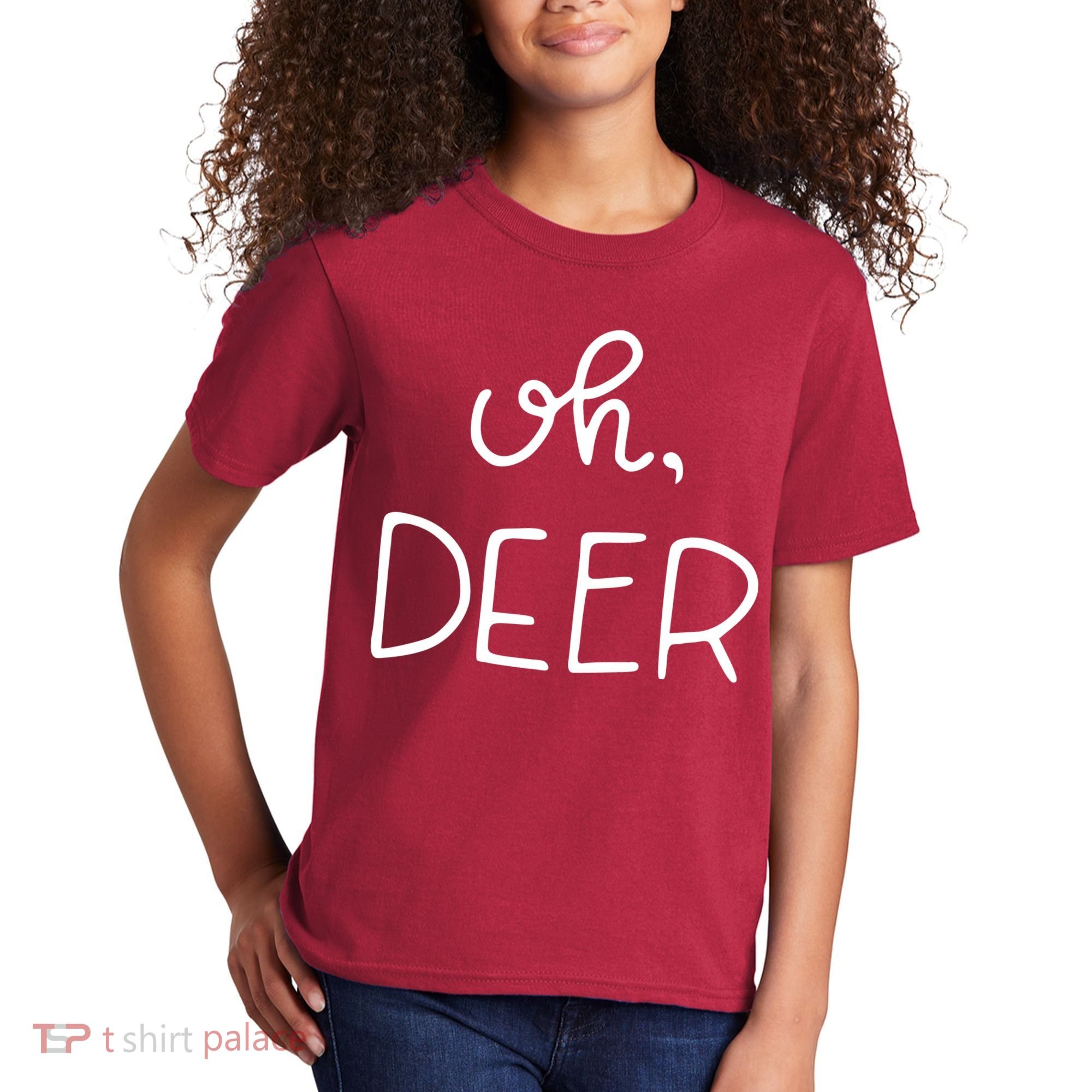 Oh Deer Christmas Cute Christmas Kids T-Shirt