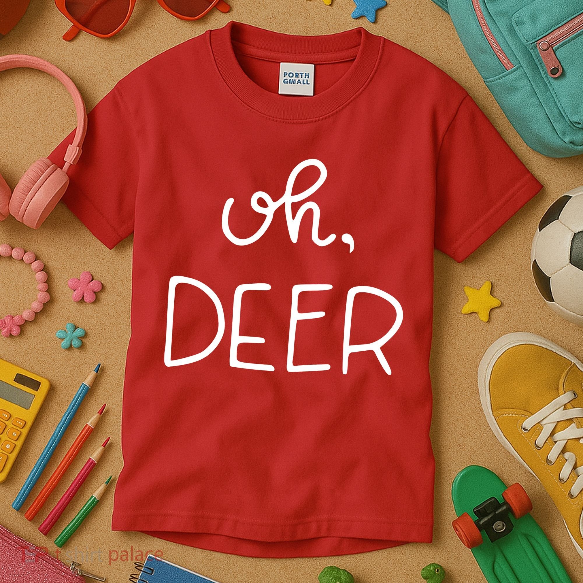 Oh Deer Christmas Cute Christmas Kids T-Shirt