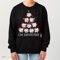 Oh Dentistree Cute Tooth Christmas Tree Merry Christmas Great Gift Women's Sweatshirt thumb 0