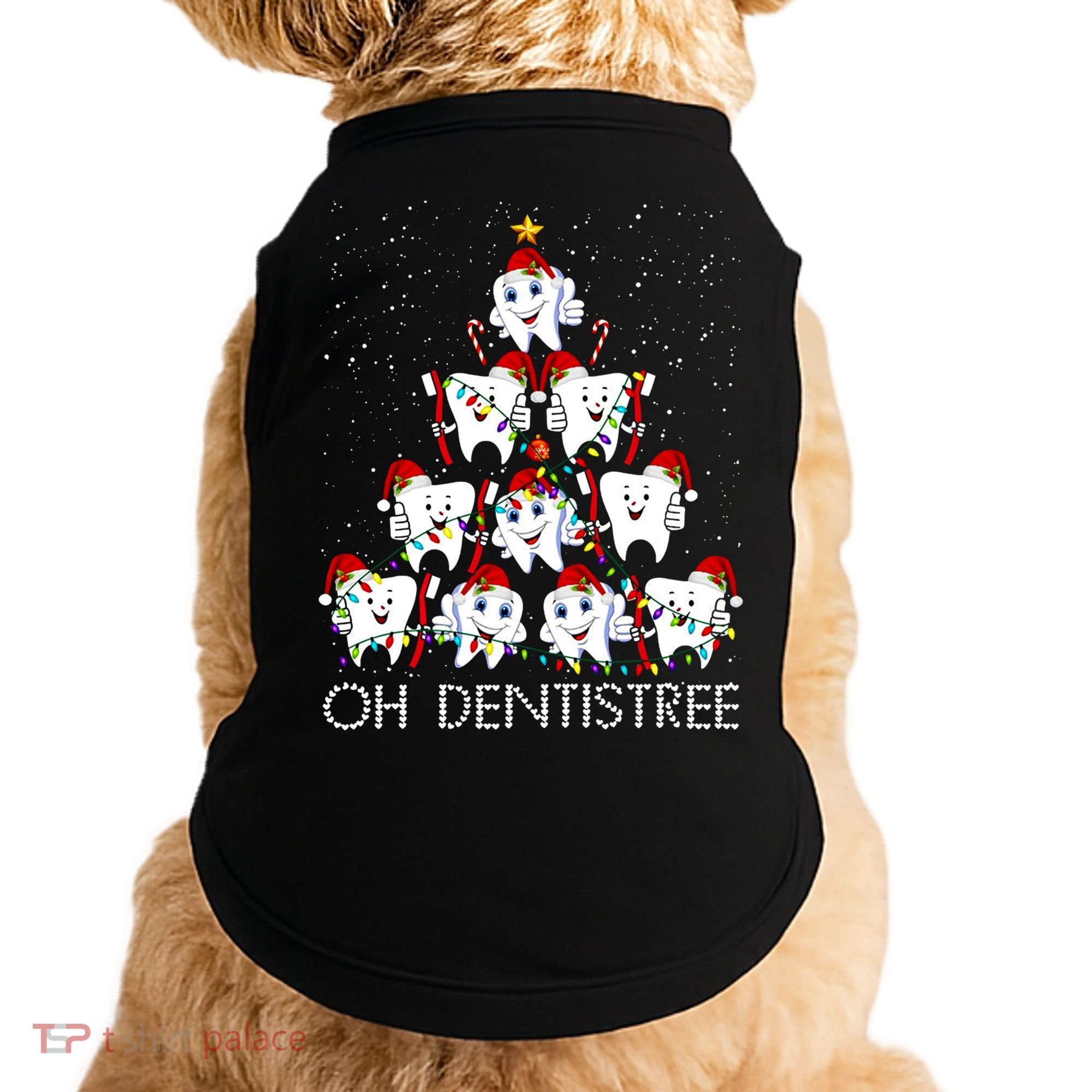 Oh Dentistree Cute Tooth Christmas Tree Merry Christmas Great Gift Doggie Tank