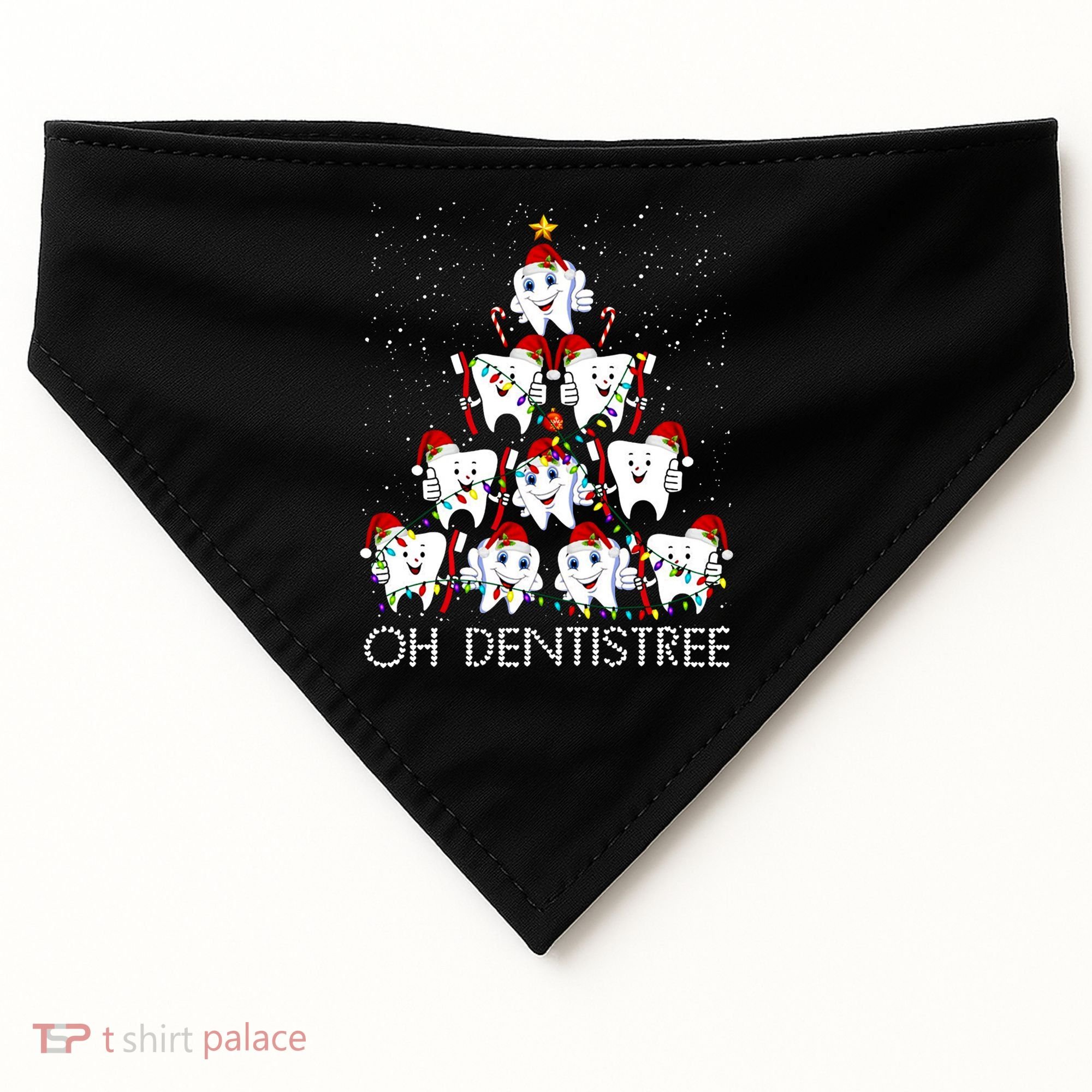 Oh Dentistree Cute Tooth Christmas Tree Merry Christmas Great Gift USA-Made Doggie Bandana
