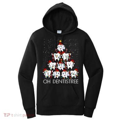 Oh Dentistree Cute Tooth Christmas Tree Merry Christmas Great Gift Women's Hoodie