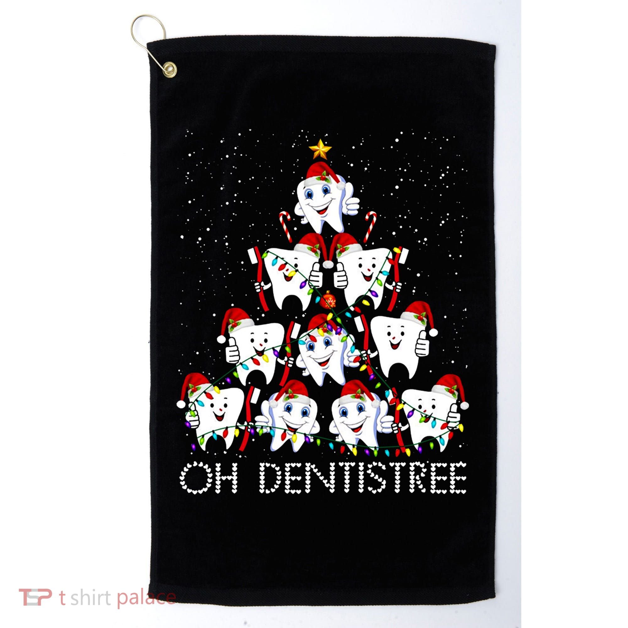 Oh Dentistree Cute Tooth Christmas Tree Merry Christmas Great Gift Golf Towel