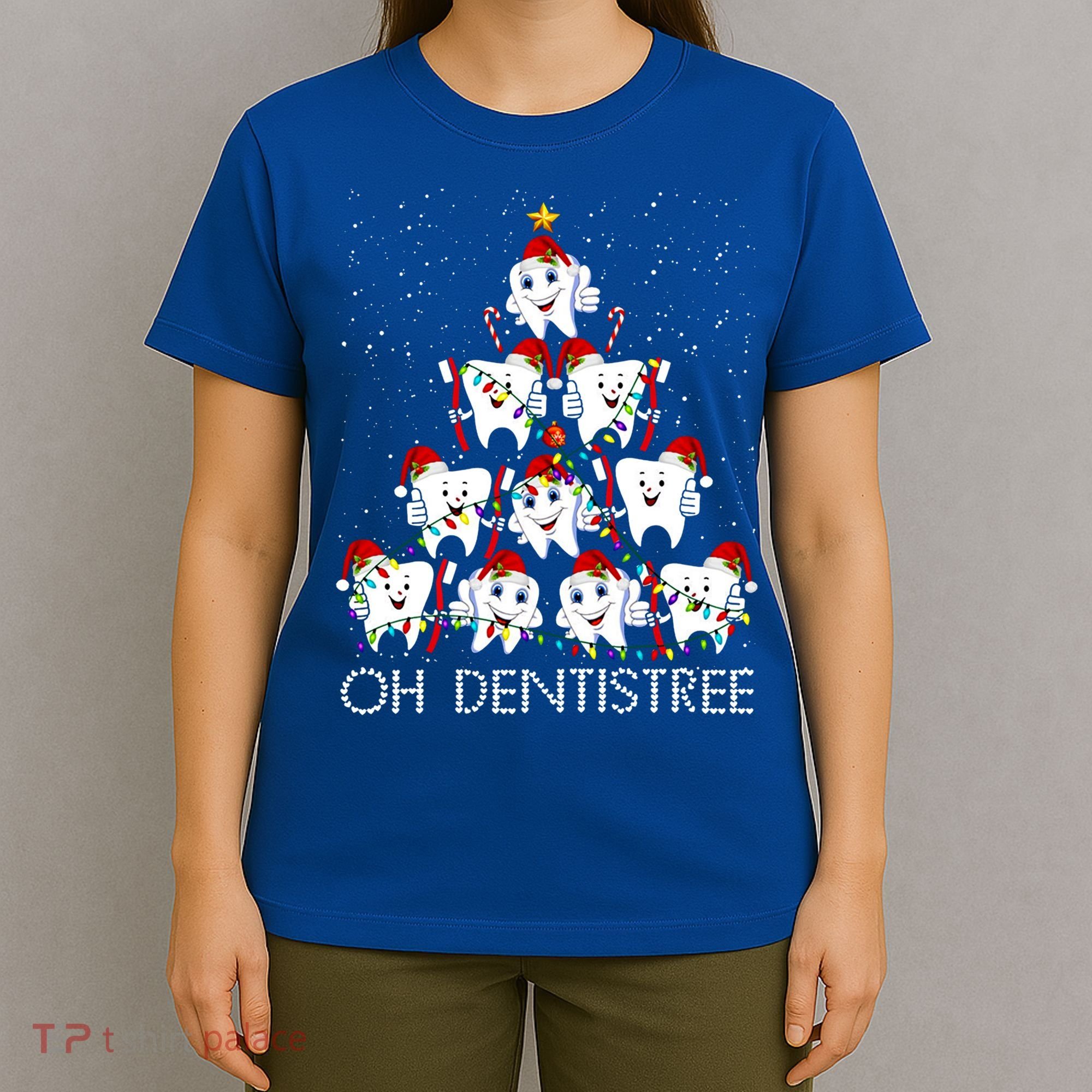 Oh Dentistree Cute Tooth Christmas Tree Merry Christmas Great Gift T-Shirt