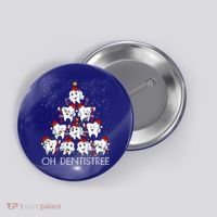 Oh Dentistree Cute Tooth Christmas Tree Merry Christmas Great Gift Button thumb 0