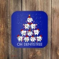 Oh Dentistree Cute Tooth Christmas Tree Merry Christmas Great Gift Coaster thumb 0