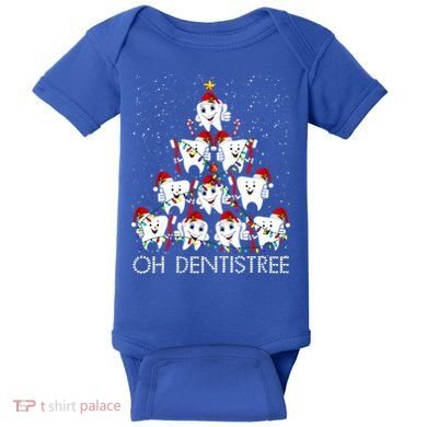 Oh Dentistree Cute Tooth Christmas Tree Merry Christmas Great Gift Baby Bodysuit