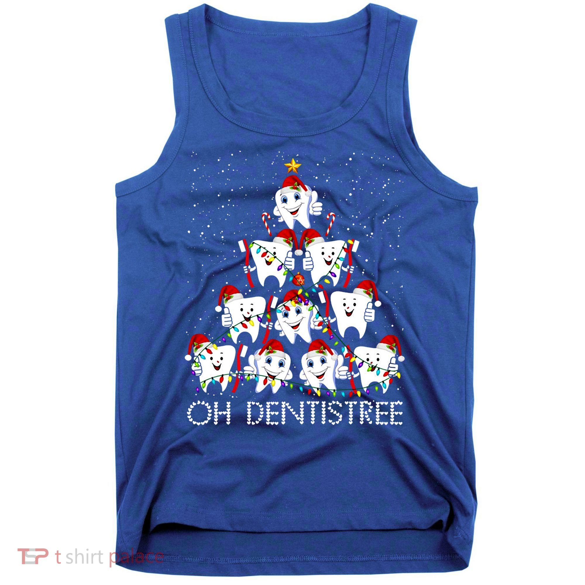Oh Dentistree Cute Tooth Christmas Tree Merry Christmas Great Gift Tank Top