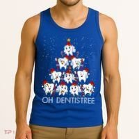 Oh Dentistree Cute Tooth Christmas Tree Merry Christmas Great Gift Tank Top thumb 3