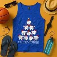 Oh Dentistree Cute Tooth Christmas Tree Merry Christmas Great Gift Tank Top thumb 4