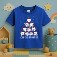 Oh Dentistree Cute Tooth Christmas Tree Merry Christmas Great Gift Toddler T-Shirt thumb 3