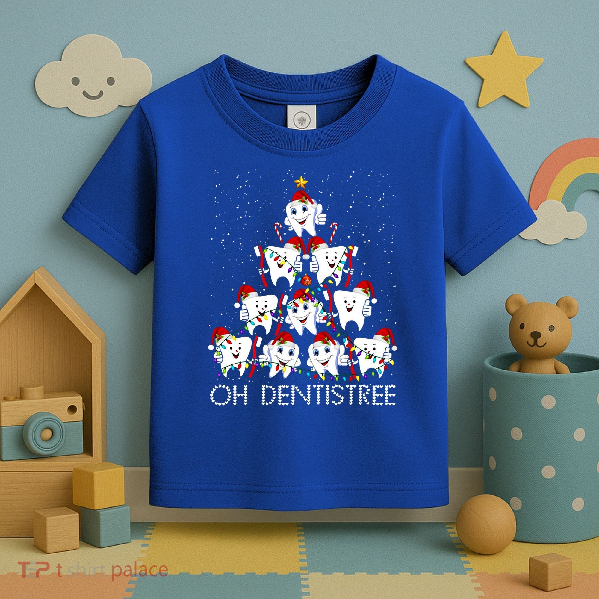 Oh Dentistree Cute Tooth Christmas Tree Merry Christmas Great Gift Toddler T-Shirt