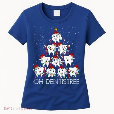 Oh Dentistree Cute Tooth Christmas Tree Merry Christmas Great Gift Women's T-Shirt