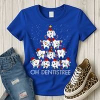 Oh Dentistree Cute Tooth Christmas Tree Merry Christmas Great Gift Women's T-Shirt thumb 3