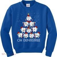 Oh Dentistree Cute Tooth Christmas Tree Merry Christmas Great Gift Kids Sweatshirt thumb 0