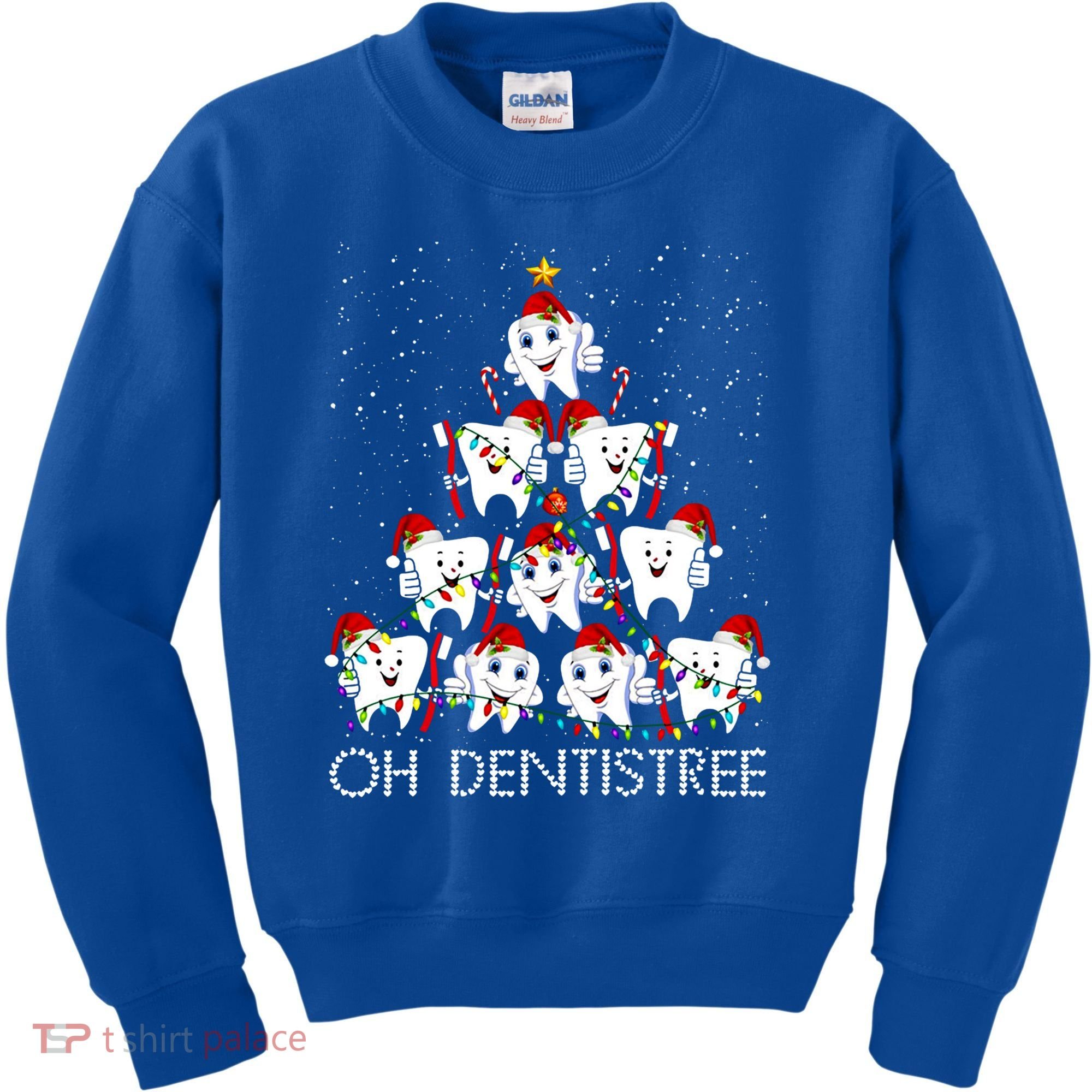 Oh Dentistree Cute Tooth Christmas Tree Merry Christmas Great Gift Kids Sweatshirt