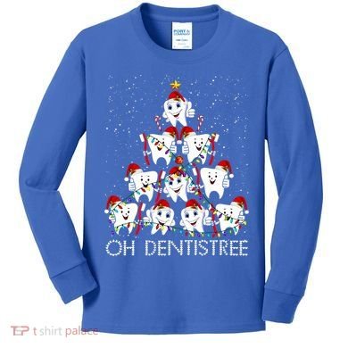 Oh Dentistree Cute Tooth Christmas Tree Merry Christmas Great Gift Kids Long Sleeve Shirt