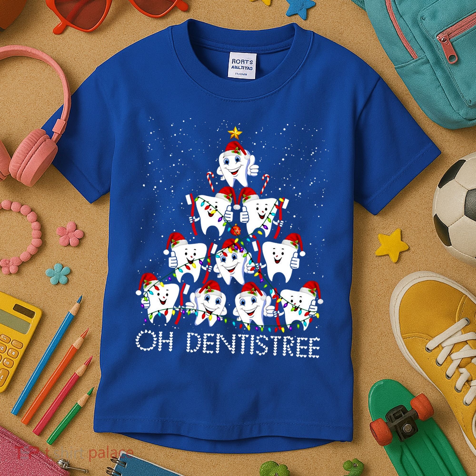 Oh Dentistree Cute Tooth Christmas Tree Merry Christmas Great Gift Kids T-Shirt
