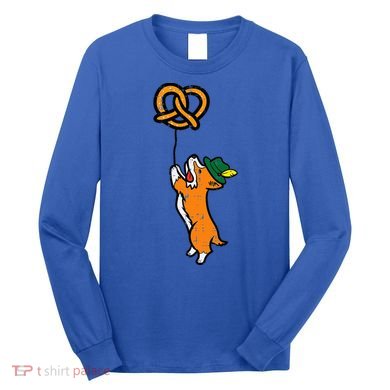 Oktoberfest Dog Corgi Pretzel German Bavarian Long Sleeve Shirt