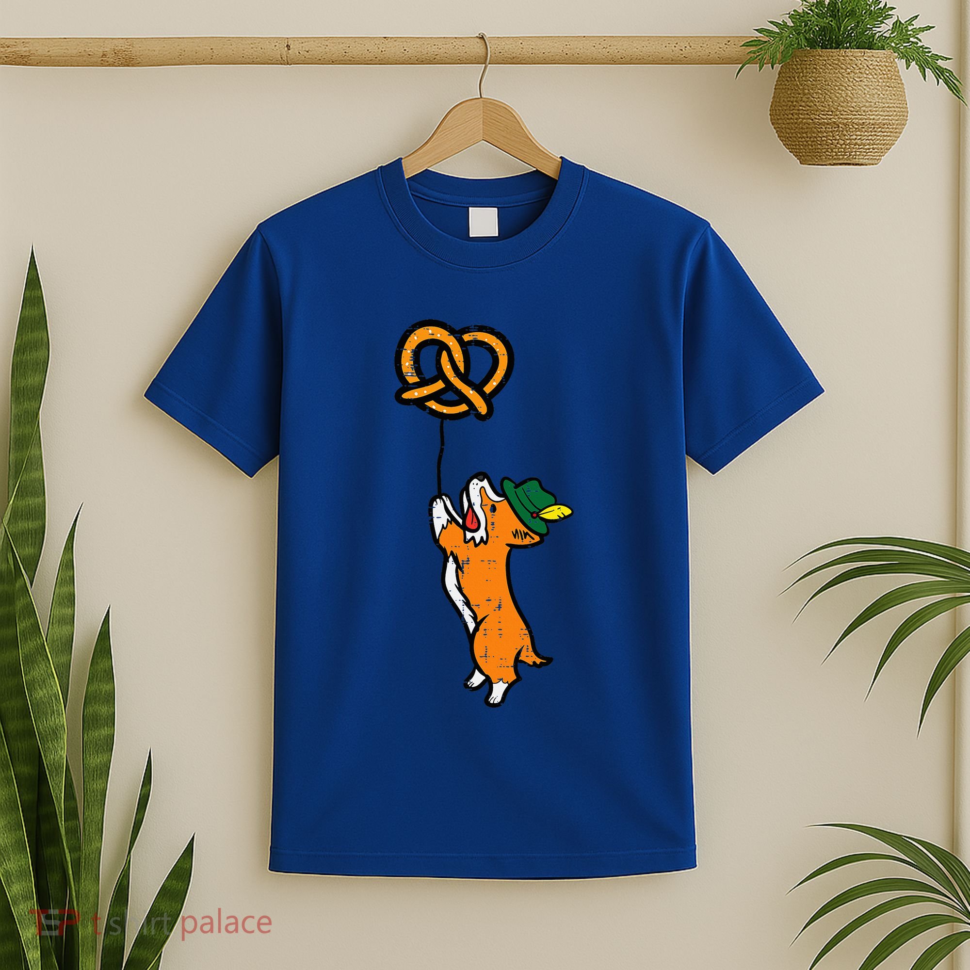Oktoberfest Dog Corgi Pretzel German Bavarian T-Shirt