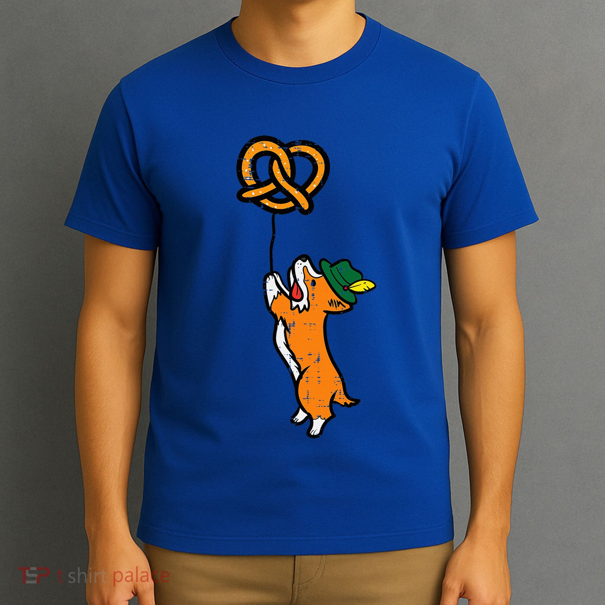 Oktoberfest Dog Corgi Pretzel German Bavarian T-Shirt