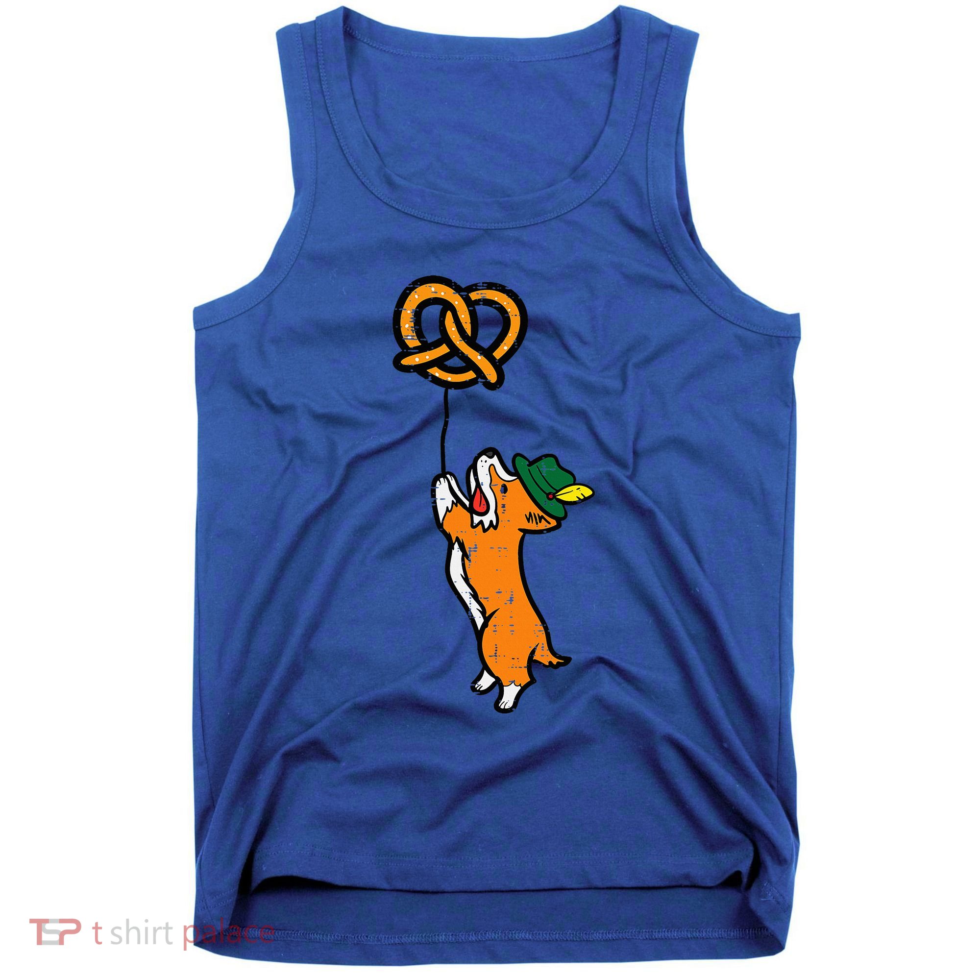 Oktoberfest Dog Corgi Pretzel German Bavarian Tank Top