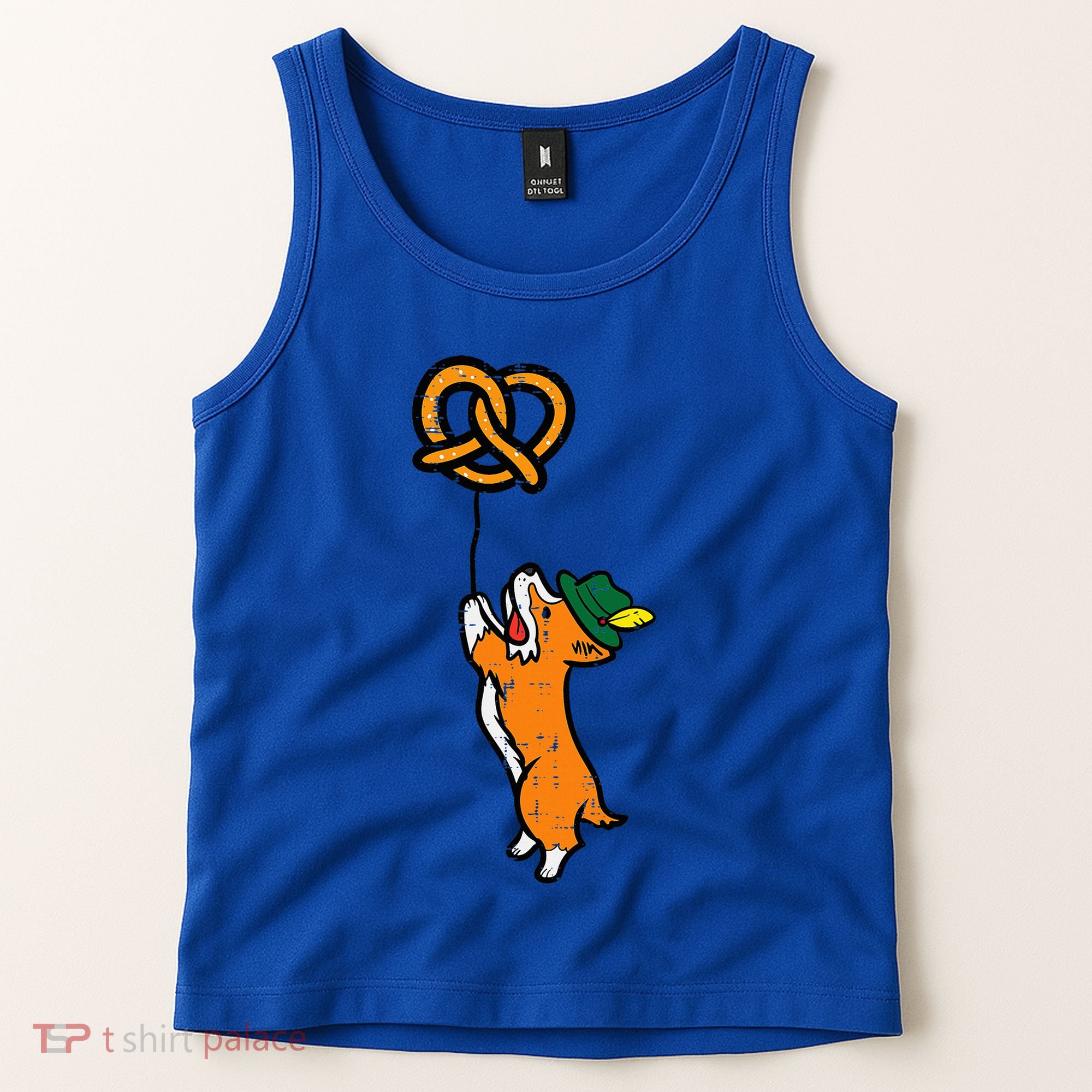 Oktoberfest Dog Corgi Pretzel German Bavarian Tank Top