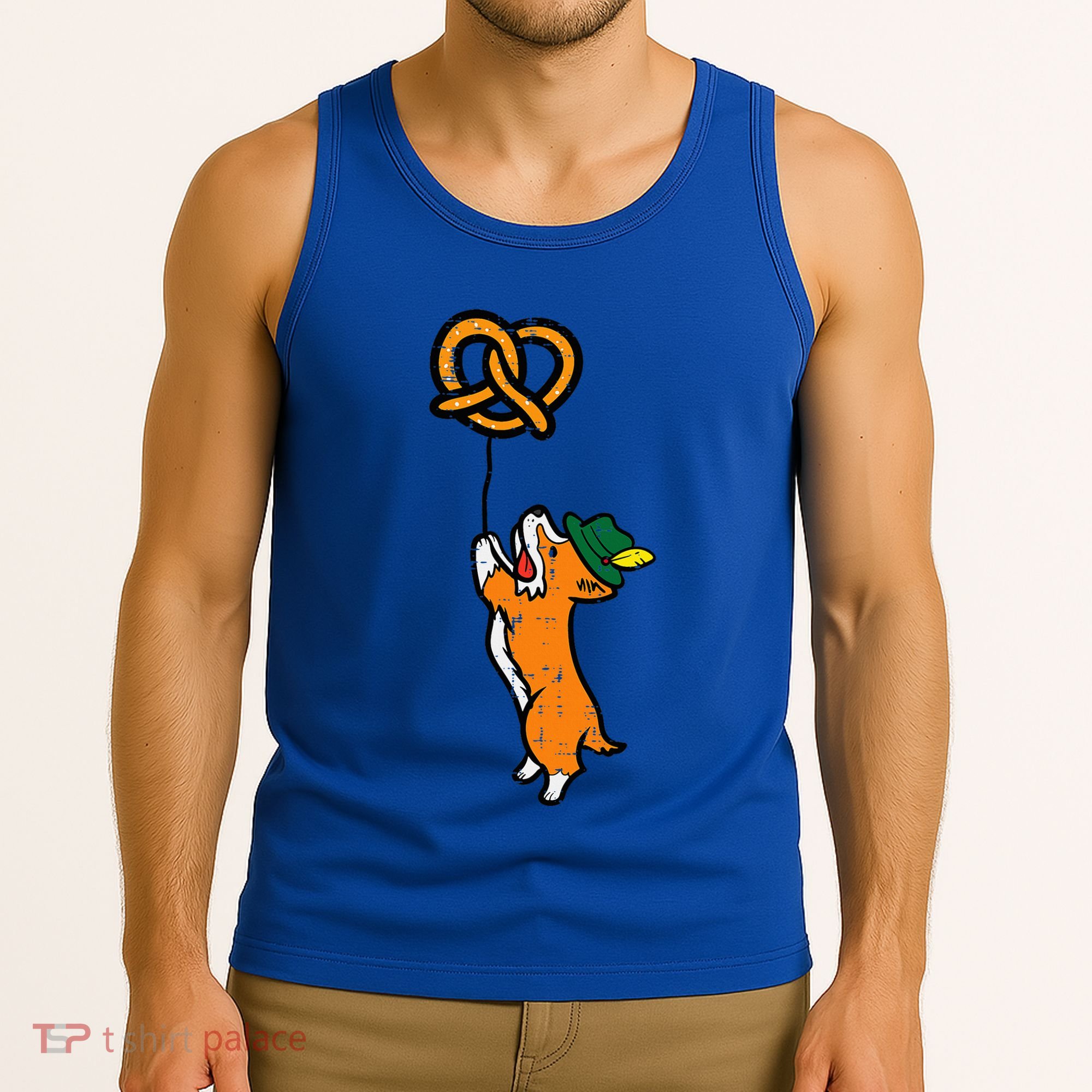Oktoberfest Dog Corgi Pretzel German Bavarian Tank Top