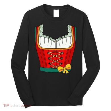 Oktoberfest Dirndl Costume For Halloween Party Long Sleeve Shirt