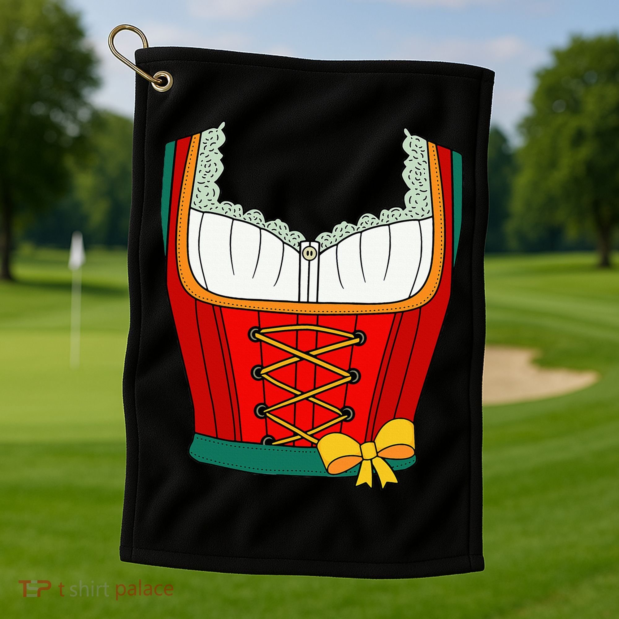 Oktoberfest Dirndl Costume For Halloween Party Golf Towel