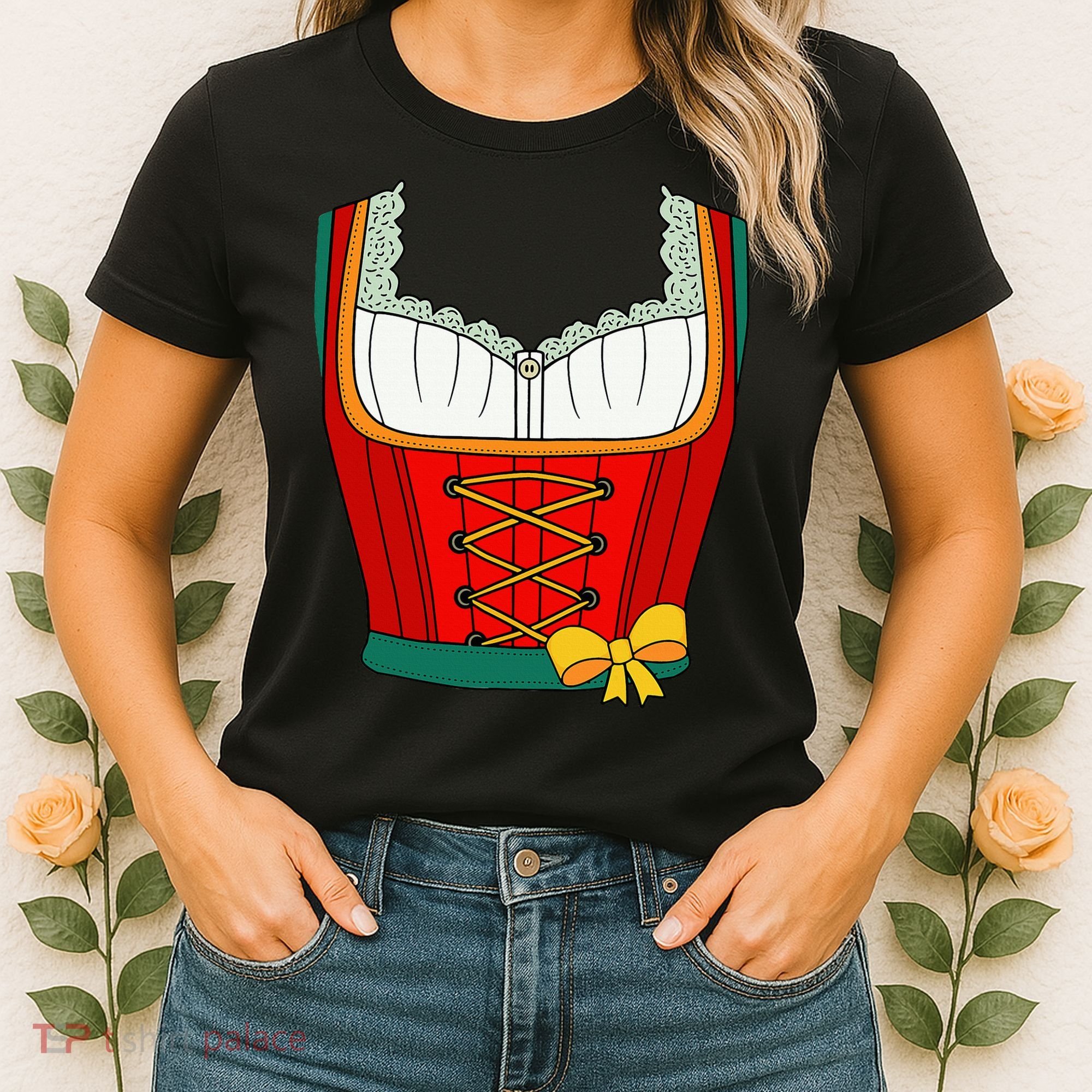 Oktoberfest Dirndl Costume For Halloween Party Women's T-Shirt