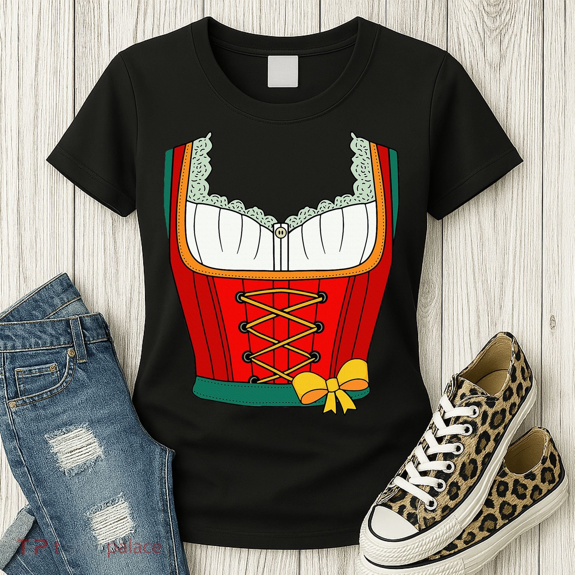 Oktoberfest Dirndl Costume For Halloween Party Women's T-Shirt