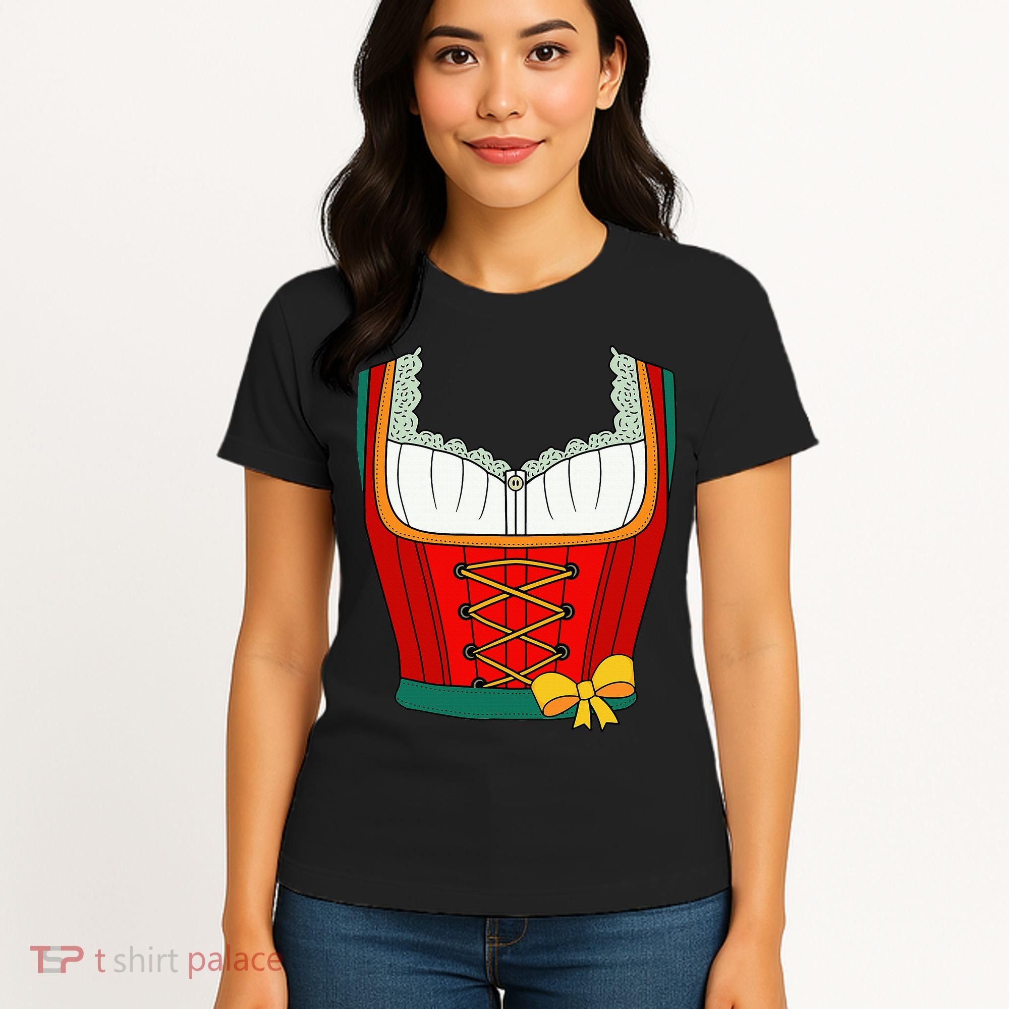 Oktoberfest Dirndl Costume For Halloween Party Women's T-Shirt