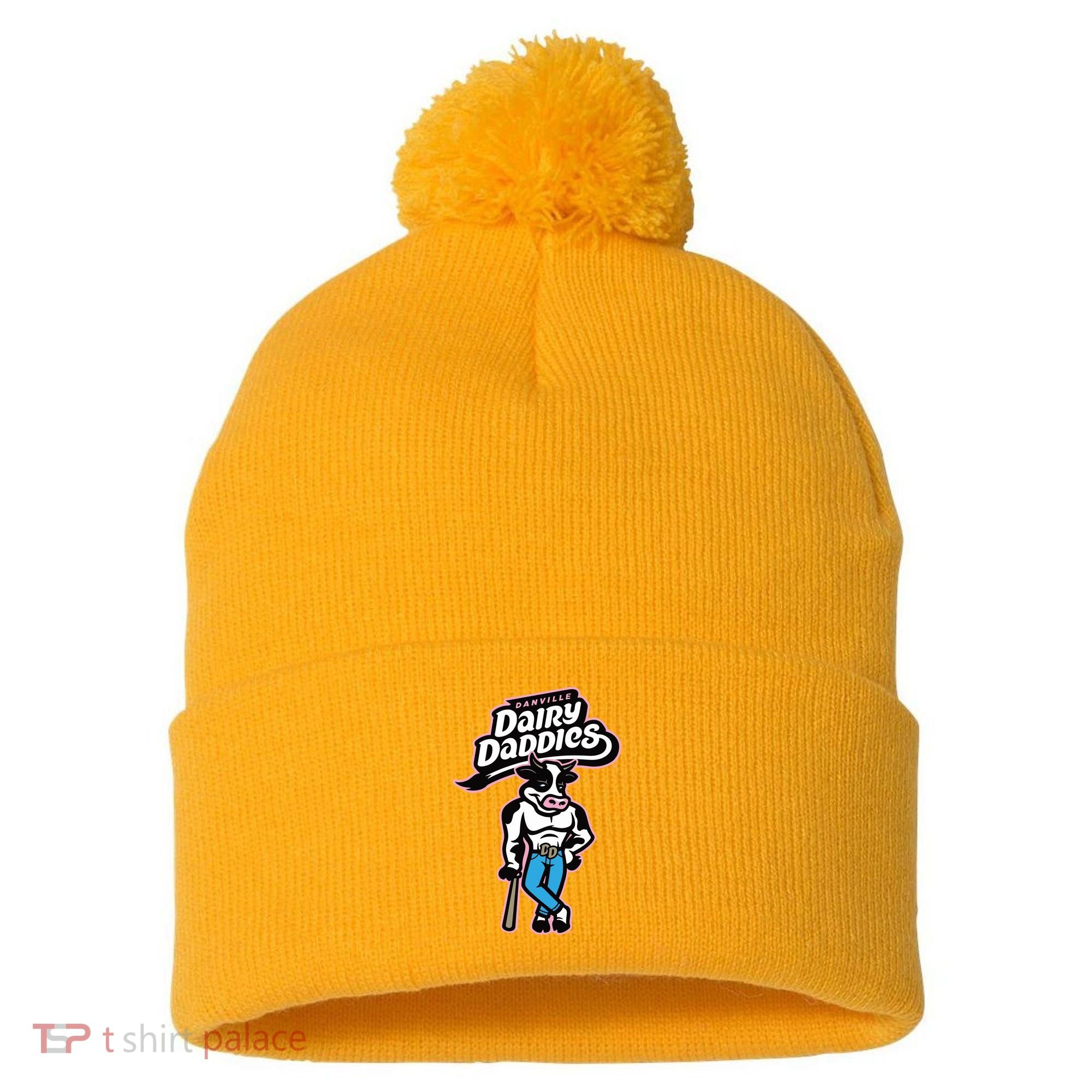 Otterbots Danville Dairy Daddies Pom Pom 12in Knit Beanie