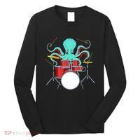 Octopus Drummer Drums Lover Kit Snare Bass Hihat Trap Set Long Sleeve Shirt thumb 0