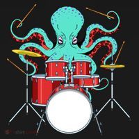Octopus Drummer Drums Lover Kit Snare Bass Hihat Trap Set Long Sleeve Shirt thumb 2
